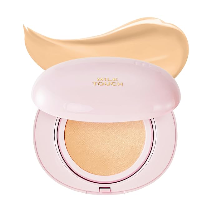 milktouch Cushion Foundation, 24H Flawless Skin, Radiant Shine, No Oxidation, Long-Lasting, Non-Creasing, 60% Hydrating Skincare Infused Korean (23W Vanilla Beige)
