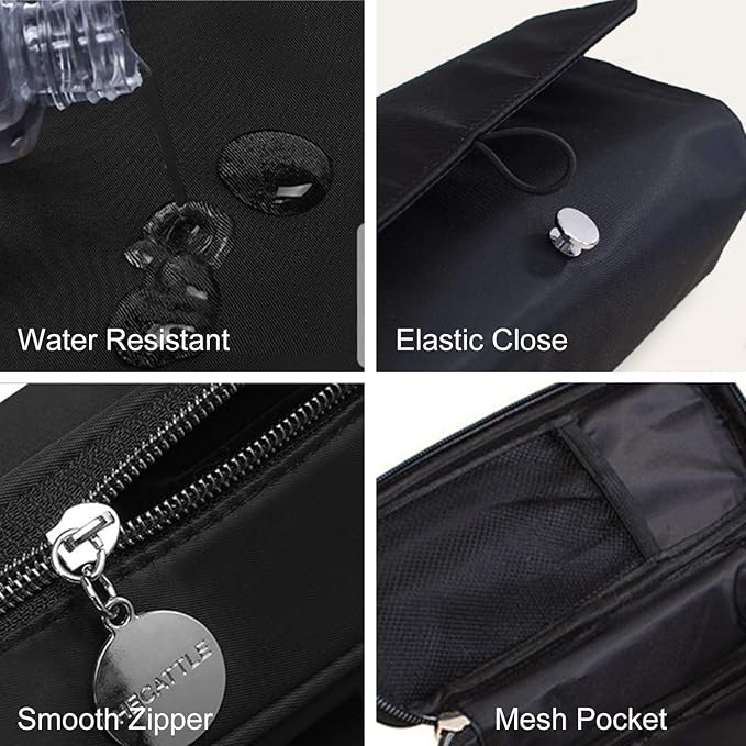 Warmstore Makeup Brush Bag, Travel Makeup Brush Case Makeup Brush Holder Organizer Cosmetic Bag Portable Roll Up Brush Storage Bag for Makeup Brushes and Cosmetic Essentials (Black)