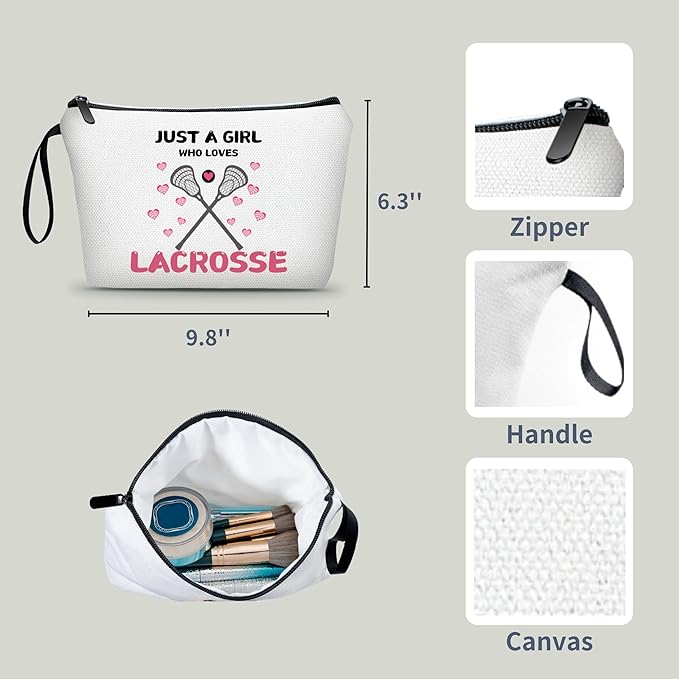 ARIOSEY Lacrosse Gifts for Girls Cosmetic Makeup Travel Bag