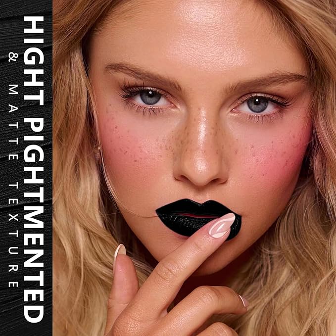 MAKI YIKA Black Lipstick Matte for Women Color Stay Dark Long Lasting Lipsticks