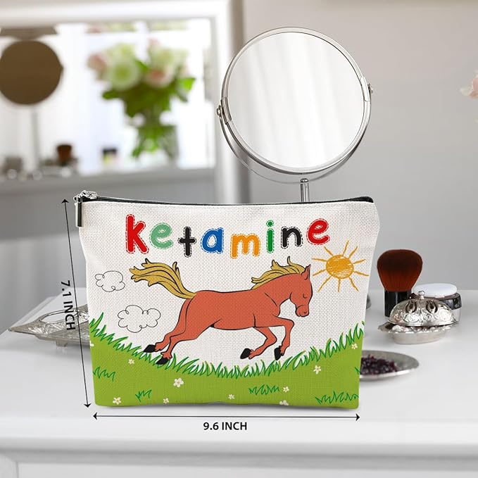BQXH Nurse Practitioner Gifts Makeup Bag, Nurse Accessories Funny Horse Cosmetic Bag, Travel Organizer Zipper Pouch Thank You Gifts for Women Coworker Physician Assistant Nurses Week