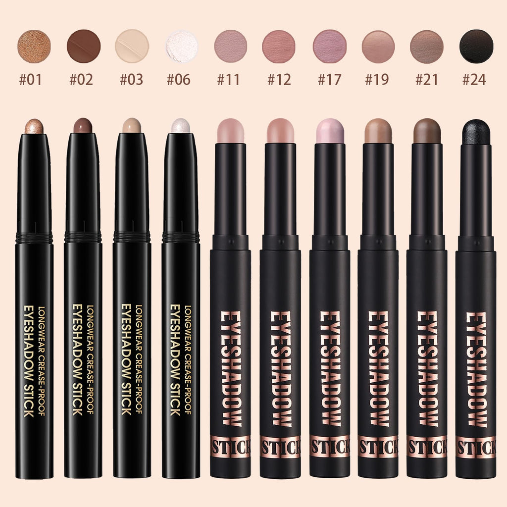 Euphily Matte Cream Eyeshadow Stick, Waterproof Eye Shadow Stick, Long-Lasting and Blendable High Pigmented Single Eyeliner Makeup for Women, 21 Gray Brown