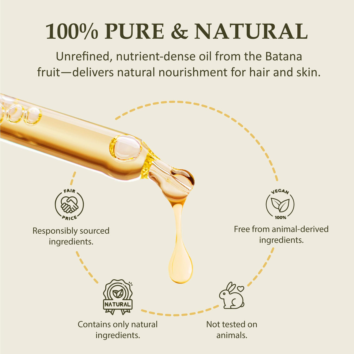era of nature Batana Oil for Hair Growth - Dr. Sebi Approved, 100% Pure, Raw & Unrefined Oil from Honduras, Nourishes Hair & Scalp, 3.38 Oz