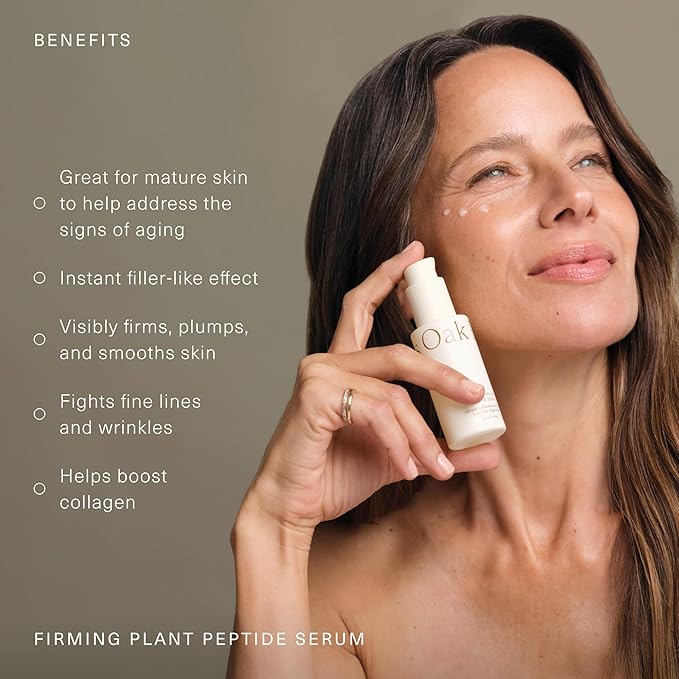 Oak Essentials Firming Plant Peptide Serum, Peptide Face Serum, 1 fl oz