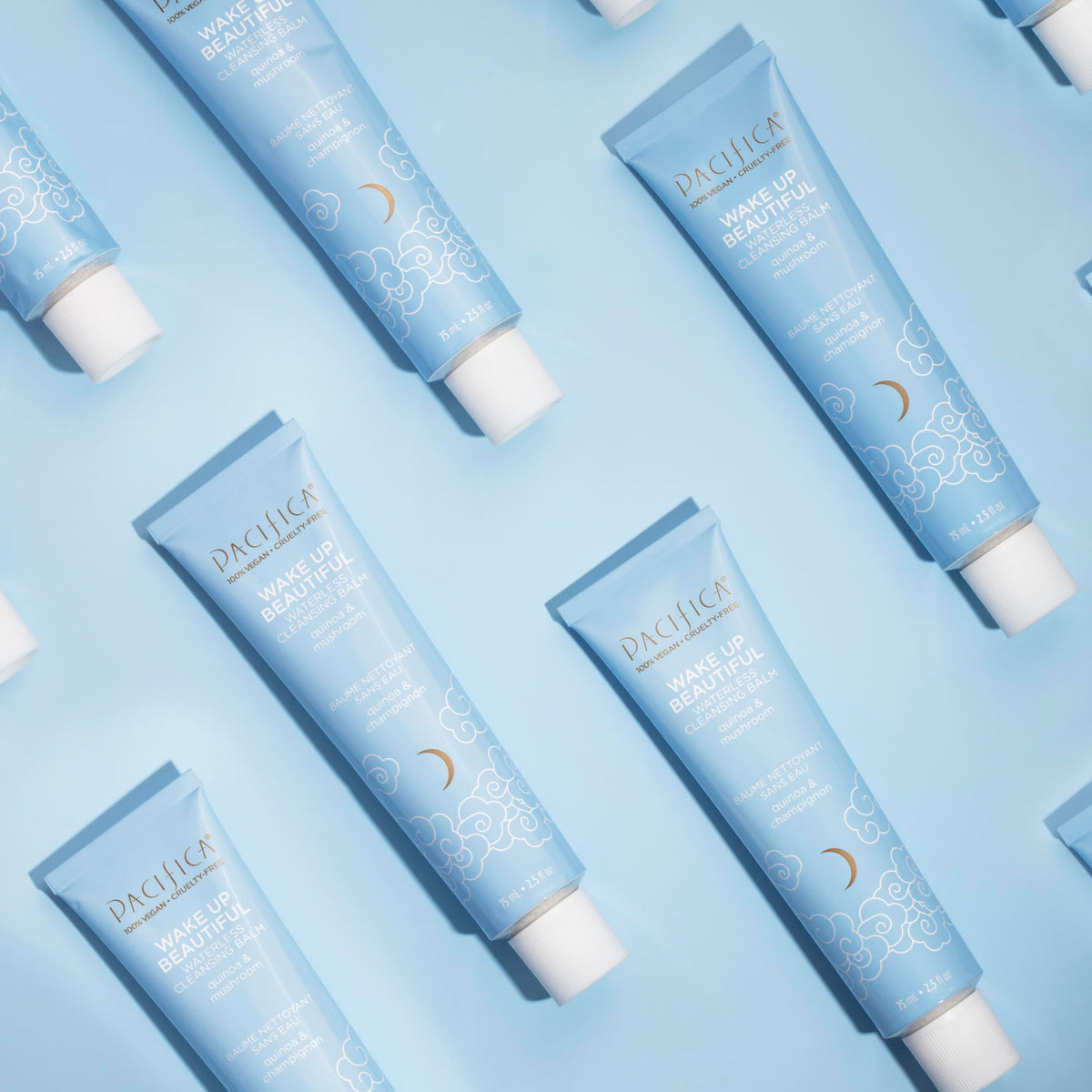 Pacifica Wake Up Beautiful Cleansing Balm & Makeup Remover - 2-in-1 Waterless Face Cleanser for Dry & Sensitive Skin, Hydrating No-Rinse Balm Dissolves Stubborn Makeup, 2.5oz