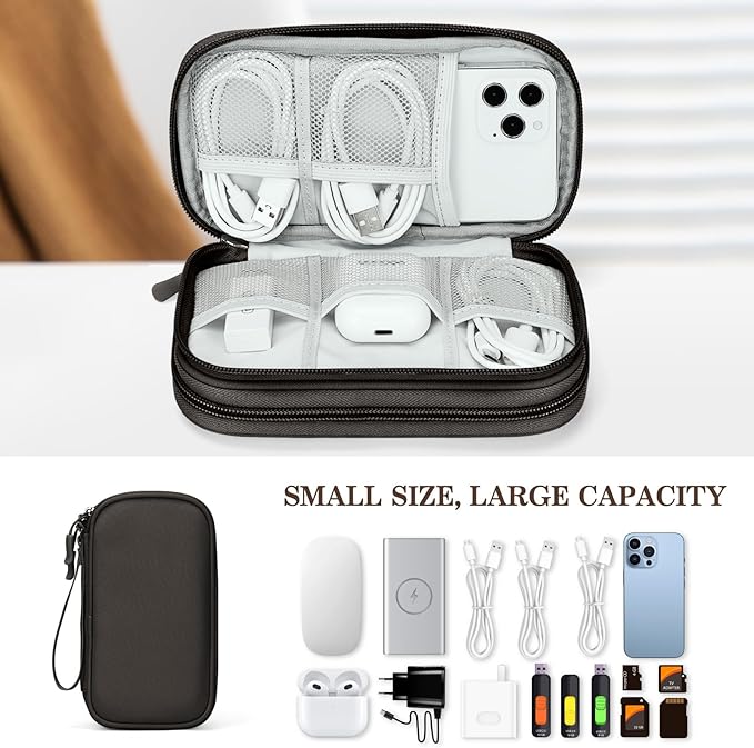FYY Electronic Organizer, Travel Tech Pouch Bag, Cable Organizer Coffee