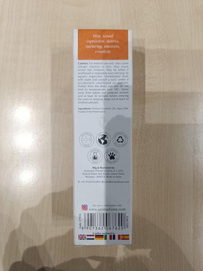 Aromafume Orange & Jasmine Chakra Air Freshener Spray 100ml
