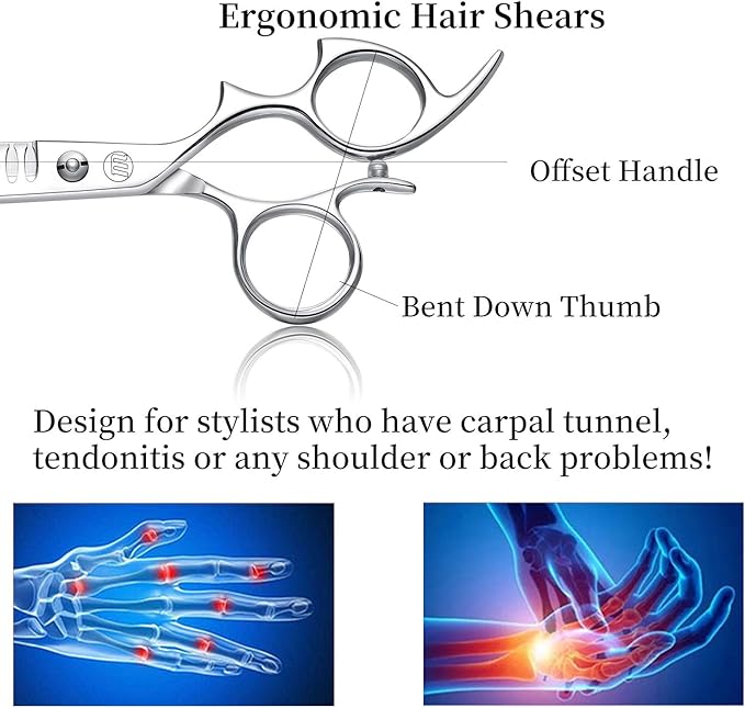Moontay 6.0" Hair Thinning Shears with Large Finger Holes