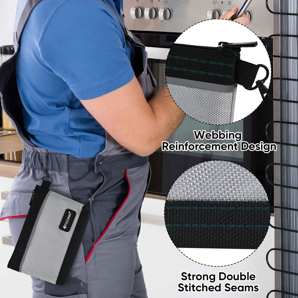TICONN Tool Pouches with Zipper, 1680D Oxford Small Tool Bags, Waterproof Utility Bag Zipper Pouch for Tool Organizers and Storage (9 Pack Combo)