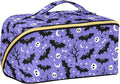 MNSRUU Makeup Organizer Bag, Halloween Bat Travel Makeup Bags Makeup Vanity Case Large Capacity Rhombus Cosmetic Toiletry Bag for Girl Women Ladies