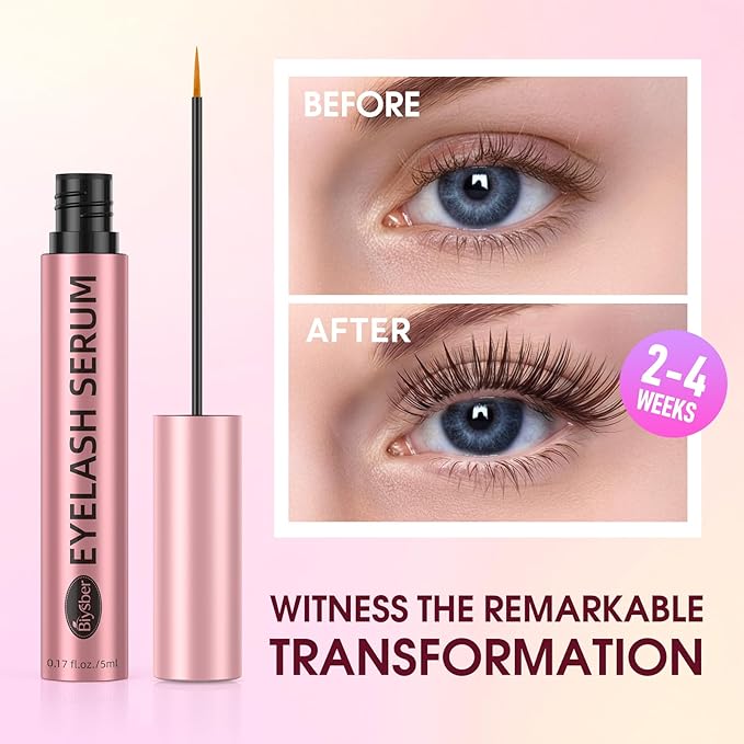 Lash Serum for Eyelash Growth: Rapid Eyelash Growth Serum with Advanced Formula for Longer, Thicker, Fuller Looking Lashes (Pink, 5 ML)