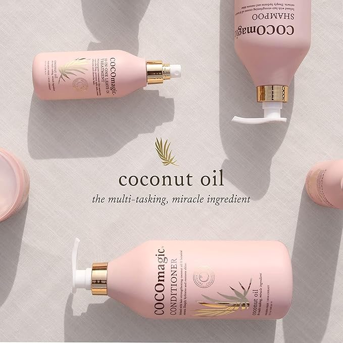 Cocomagic 10-in-1 Leave-in Hair Treatment with Coconut Oil | Hydrate, Detangle, Prevent Frizz | Smooths, Creates Silkiness | Gentle for All Hair Types | Paraben Free, (8 Oz, 2 Pack)