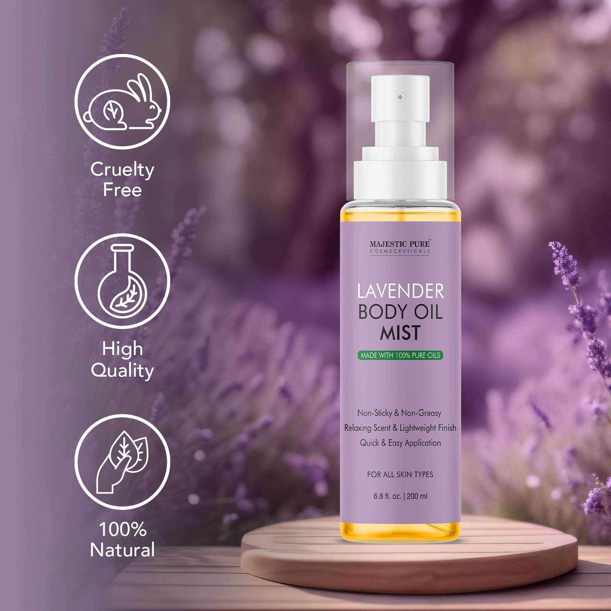 Majestic Pure Lavender Oil Body Mist - 6.8 Fl Oz