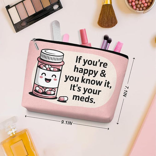 2 Pcs Medicine Makeup Bag, Nurse Travel Makeup Cosmetic Bags for Women