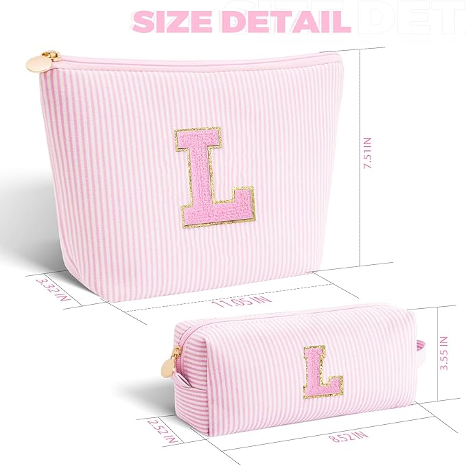 Btffitting Gifts for Teen Girls Women - Birthday Gifts for 10 11 12 13 14 15 16 17 18 Years Old Girl,Makeup Bag Cosmetic Bag,Teacher Gift Trendy Stuff Toiletry Bag - Pink,L