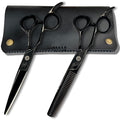 Saki Shears 7 Inch Katana Hair Cutting Scissors for Professionals - 440C Steel With Black Titanium Finish (7" Hair Cutting Shears) (Left Hand, 5.5" Set)