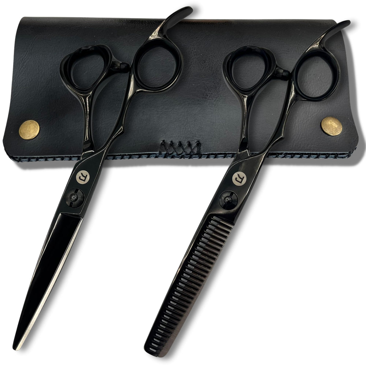 Saki Shears Katana 6" Hair Thinning Shears - Matte Black Professional Texturizing Scissors for Barbers and Hair Stylists - 440C Japanese Steel
