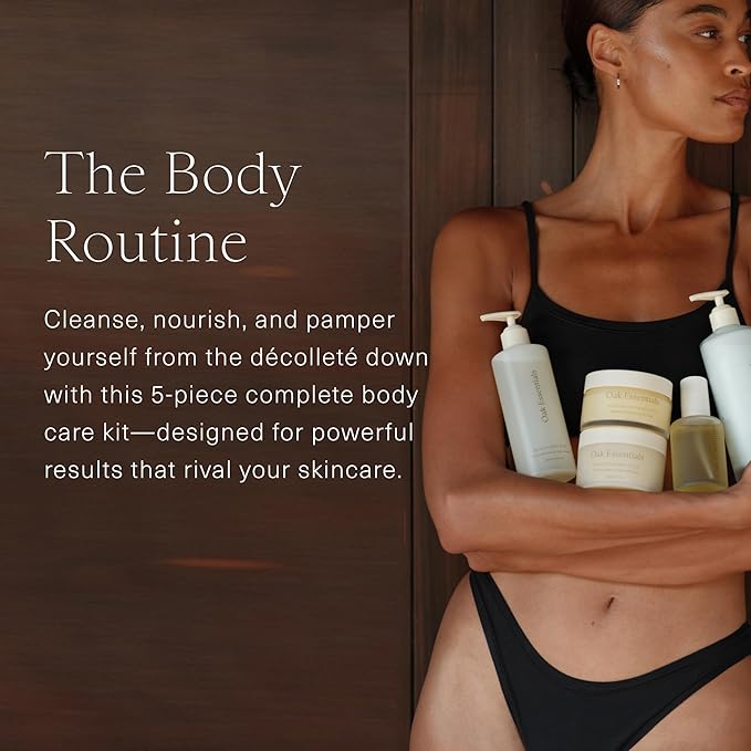 Oak Essentials The Body Routine, 5-Piece Body Care Set, Full Sizes