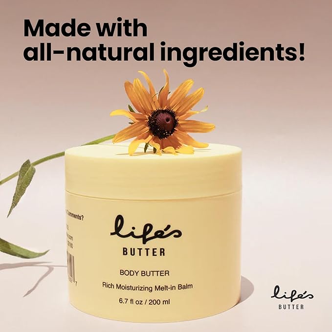 Life’s Butter Body Butter – Deeply Hydrating Moisturizer with Shea Butter, Jojoba & Sweet Almond Oil – Lightweight, Non-Greasy Body Cream – Developed & Manufactured in the USA – 6.7 oz