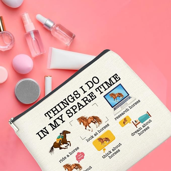 UPNEGE Horse Gifts Funny Makeup Bag for Women Horse Lovers Cowgirl