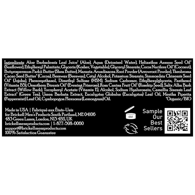 Brickell Men's Revitalizing Anti-Aging Cream For Men, Anti Wrinkle Night Face Cream To Reduce Fine Lines and Wrinkles, With Vitamin E, Jojoba Oil, and Hyaluronic Acid, 2 Ounce, Scented