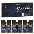 Soulorigin Cologne Fragrance Oils Set, Essential Oil for Diffuser, Men Scent Diffuser Oil, Use for Soap Candle Making, Cologne, Leather&Musk, Revive Blue, Sunlit Wander, Gentleman's Blend, Night Code