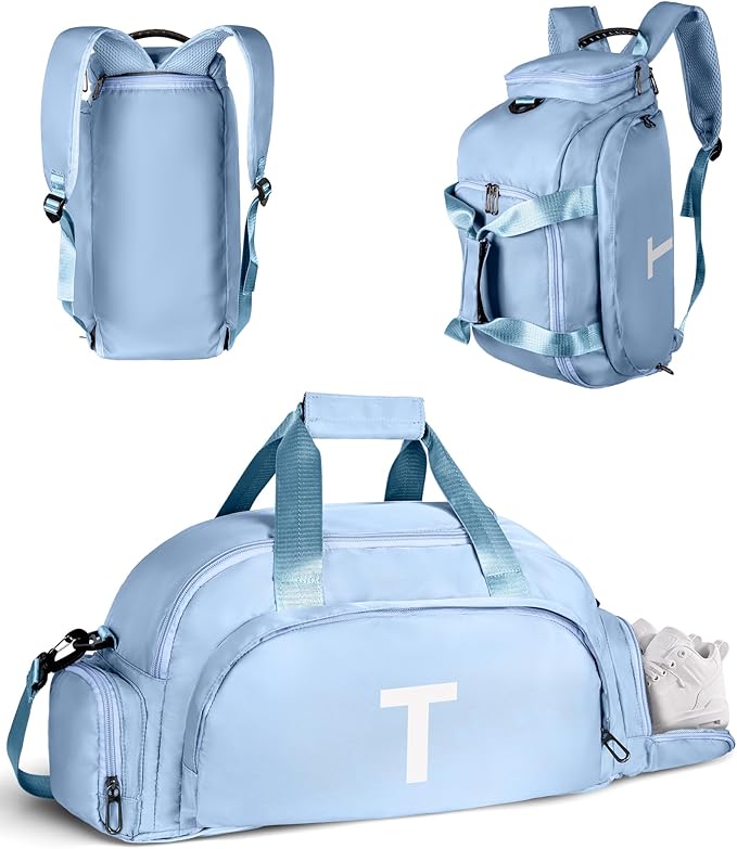 Vogewood Sweet Gifts for Girls, Initial Gym Bag with Shoe Compartment