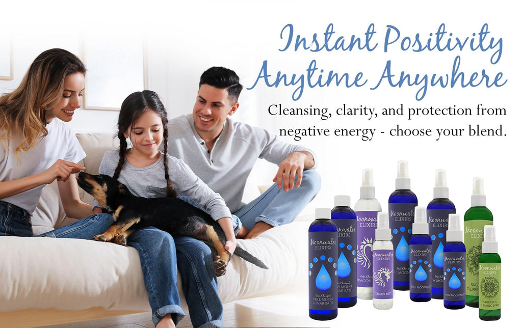 Lemon & Peppermint Aromatherapy Spray - Pillow and Shower Aura Cleansing Mist for Focus, Clarity & Productivity - Clear Negative Energy, Support Spiritual Protection & Improve Performance. HUM 4oz