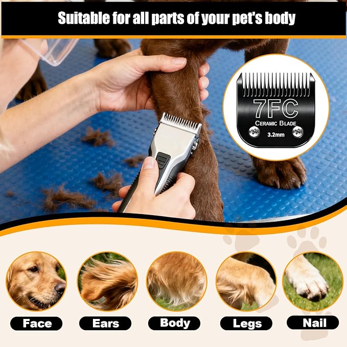 Dog Grooming Clipper Blades Replacement for Andis Dog Clipper,7FC Blade (3.2mm)