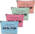 BQXH 4 PCs Girls Trip Gifts Favors, Girls Weekend Gifts Makeup Bag