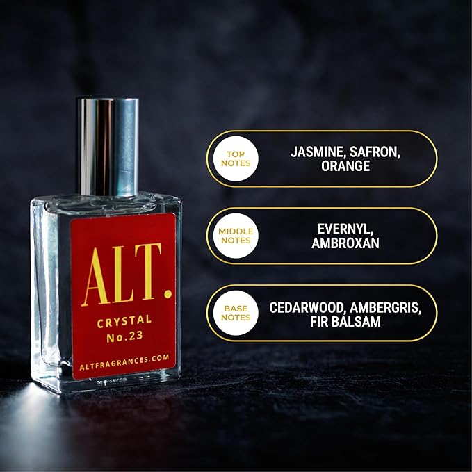 ALT. FRAGRANCES Crystal No. 23 – Inspired by Bac. Roug. 540, Unisex Perfume, Extrait de Parfum, Long Lasting Perfume for Men & Women with Jasmine, Amberwood & Cedar Notes, 100ml