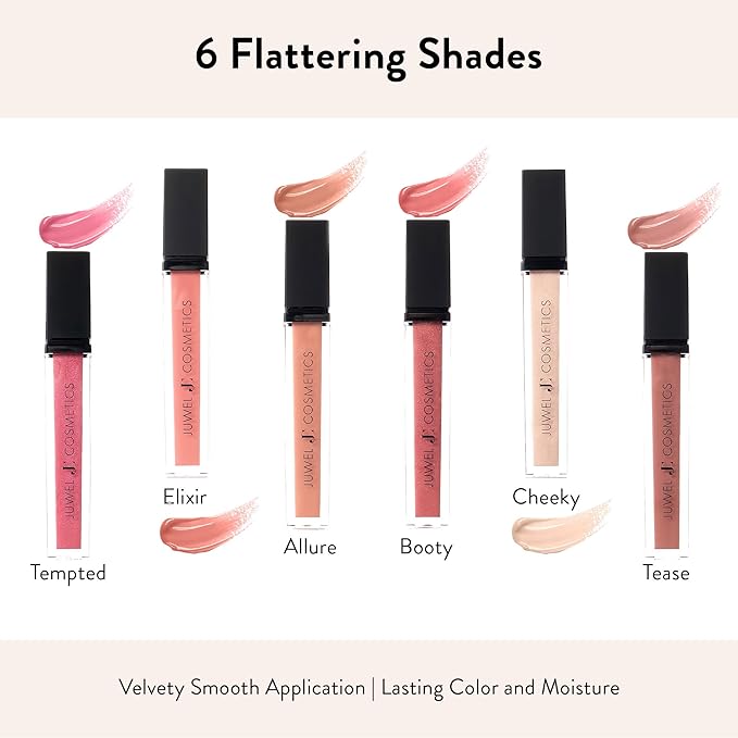 Juwel Cosmetics Luminizing Lip Gloss – Hydrating & Moisturizing for Dry Lips with Beeswax, Castor Oil & Vitamin E, Smooth Finish Tinted Lip Gloss for Women, Vegan, Elixir