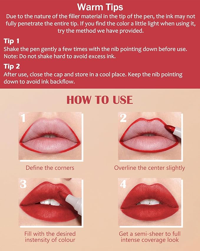 Lip Stain Makeup Pen-1Pcs Berry Pink Hydrating Lip Stain Liquid Lip Liner Pencil, Matte Color Look, Longlasting Waterproof Smudgeproof Natural Finish,Precise Chisel Tip Smooth,Makeup Gift for Women-01
