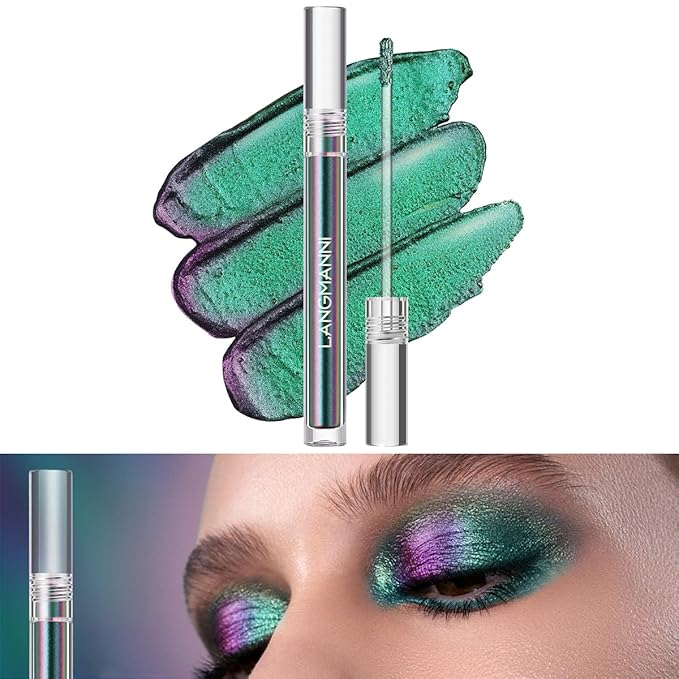 Jolilab 2Pcs Liquid Chameleon Eyeshadow Set, Holographic Multichrome Makeup