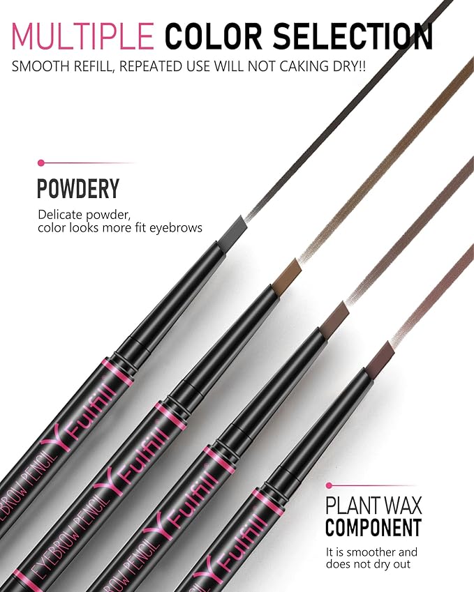 Yfulfill Ash Brown Eyebrow Pencils for Older Women & Cool-Toned Hair
