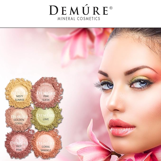 Demure Mineral Make Up (Misty Sunrise) Eye Shadow, Shimmer Eyeshadow, Loose Powder, Glitter Eyeshadow, Eye Makeup, Professional Makeup