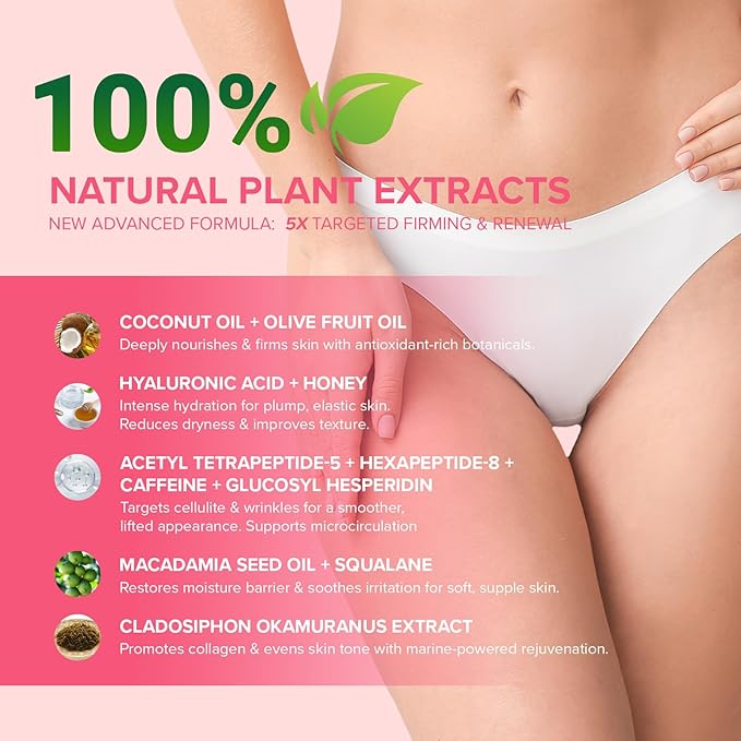Cellulite Remover for Legs & Inner Thigh- Skin Tightening Lotion for Womens' Booty, Stomach & Belly