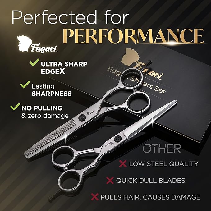 Fagaci Hair Cutting Scissors & Thinning Shears Set 6 Inch