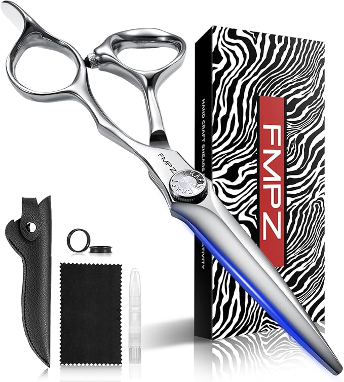 FMPZ 6" Hair Cutting Scissors Professional Barber Scissors, Hair Cutting Shears with 440C Steel - 60HRC Hardness Extremely Sharp with Ergonomic for Salon & Home Use (6'' Professional Hair Shears)