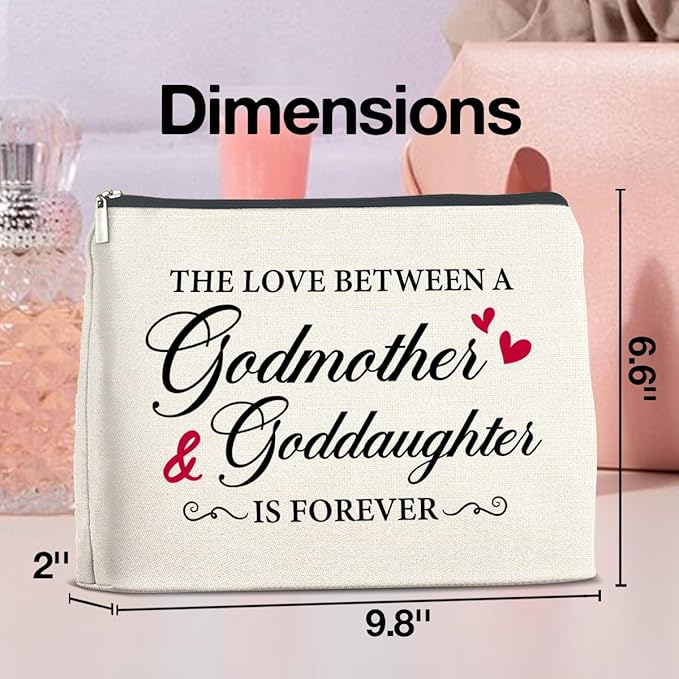 UPNEGE Makeup Bag Godmother Gifts from Goddaughter, Gifts for Godmother and Goddaughter Cosmetic Bag Zipper Makeup Pouch