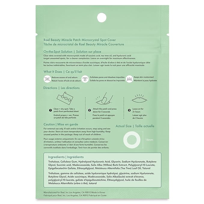Rael Miracle Microcrystal Spot Cover Hydrocolloid Pimple Patches (27 Ct)