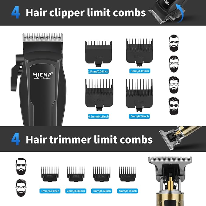 HIENA PRO Cordless Hair Clippers for Men