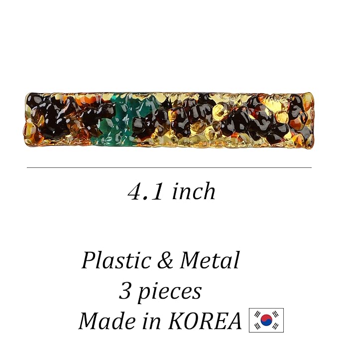 Hair Barrettes for Women, 3 Pack Tortoise Shell Hair Clips for Thick Hair