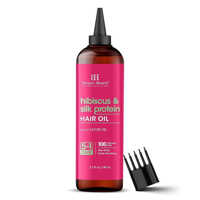 Botanic Hearth 100% Pure Hibiscus Silk Protein Oil For Hair Growth 6.7 Floz