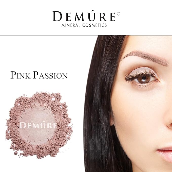 Demure Mineral Make Up (Pink Passion) Eye Shadow, Shimmer, Loose Powder, Glitter, Natural, Professional
