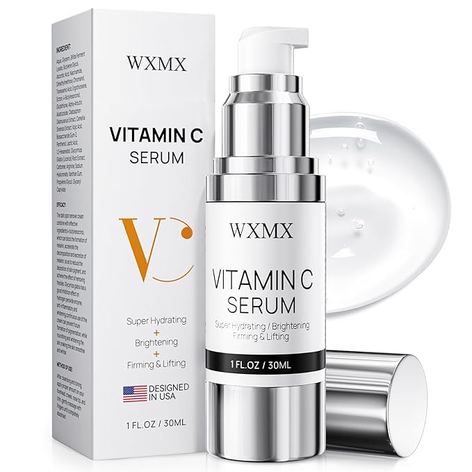 Super Vitamin C Serum for Face: All-in-One Hydrating Anti-Aging Formula by Vitamin C, Hyaluronic Acid, Caffeine-Firming, Lifting, Targets Dark Spots, Wrinkles, Vitamin c face serum, 1 fl oz
