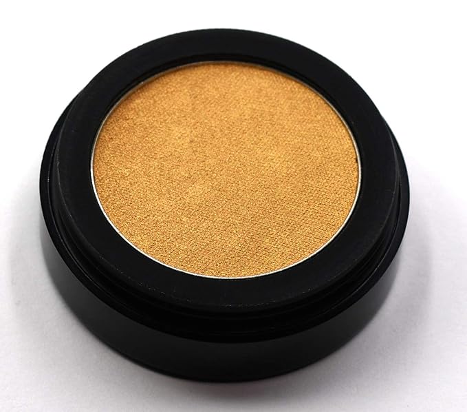 Pure Ziva Shiny Gold Champagne Golden Glow Shimmering Shimmer Pressed Powder Single Vegan Eyeshadow; Talc, Paraben & Cruelty Free
