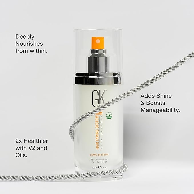 GK HAIR Keratin Leave In Conditioner Spray – Lightweight Detangler Spray For Frizz Control & Heat Protectant for All Hair Types, 120ml