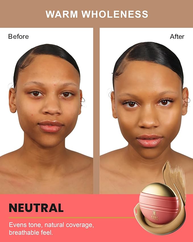 Kirby Kosmetics Konfident Glow Skin Tint – Warm Wholeness Hydrating Oil-Free Glass-Skin Foundation, Buildable Light-to-Medium Coverage, 30 ml – Inclusive Clean Makeup for Radiant Confidence