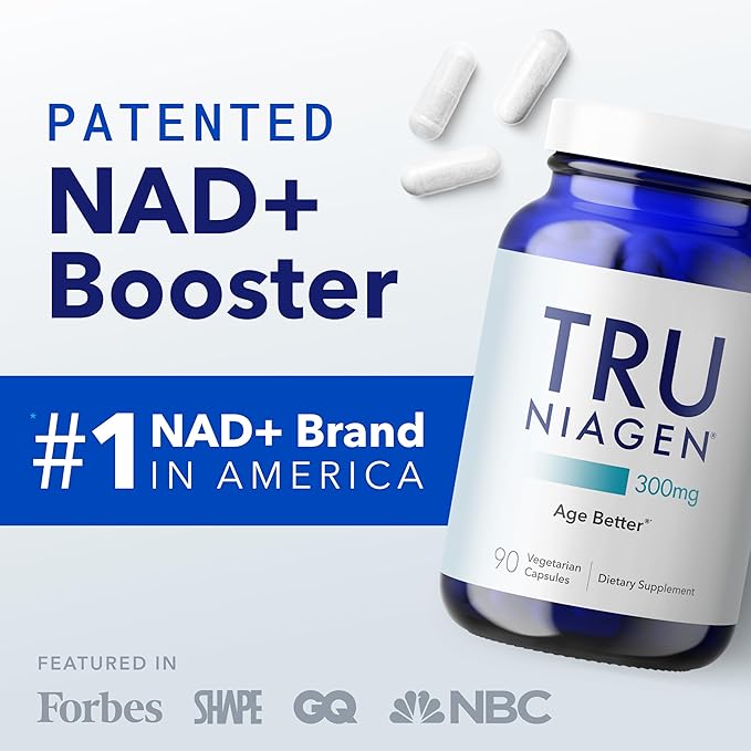 TRU NIAGEN Patented NAD+ Supplement, 300mg Niagen, 90 Servings | Nicotinamide Riboside (NR) Take 1 Daily | 1 Bottle